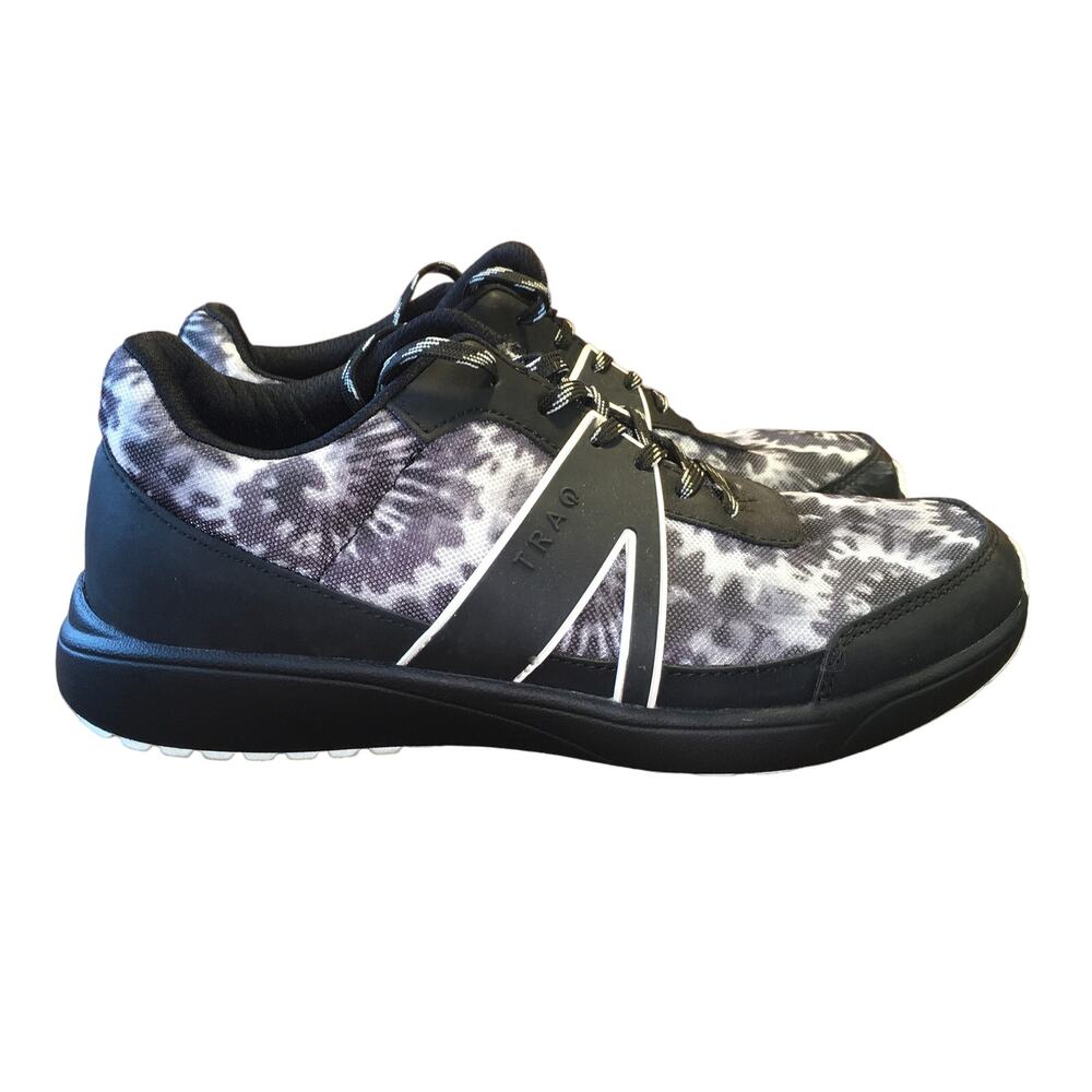 Alegria TRAQ Qarma 2 Sneaker Womens 7.5 38 Black White Blast Off Pedometer EUC